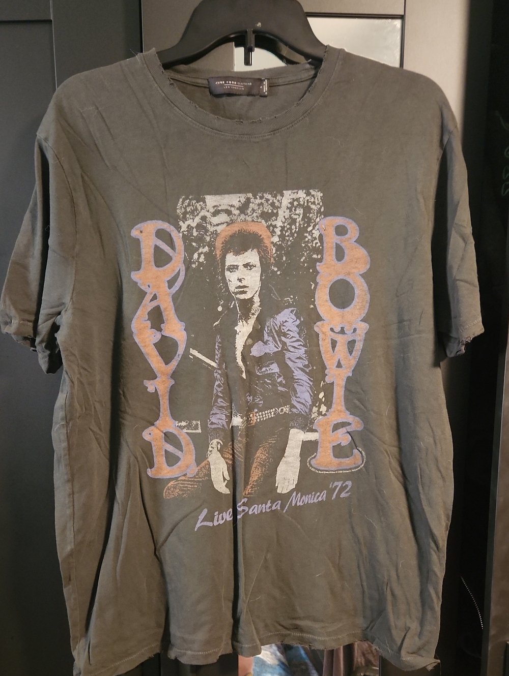 Junk Food Clothing Black David Bowie Live Santa Monica '72 Graphic Tee